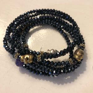 Five wrap navy bracelet